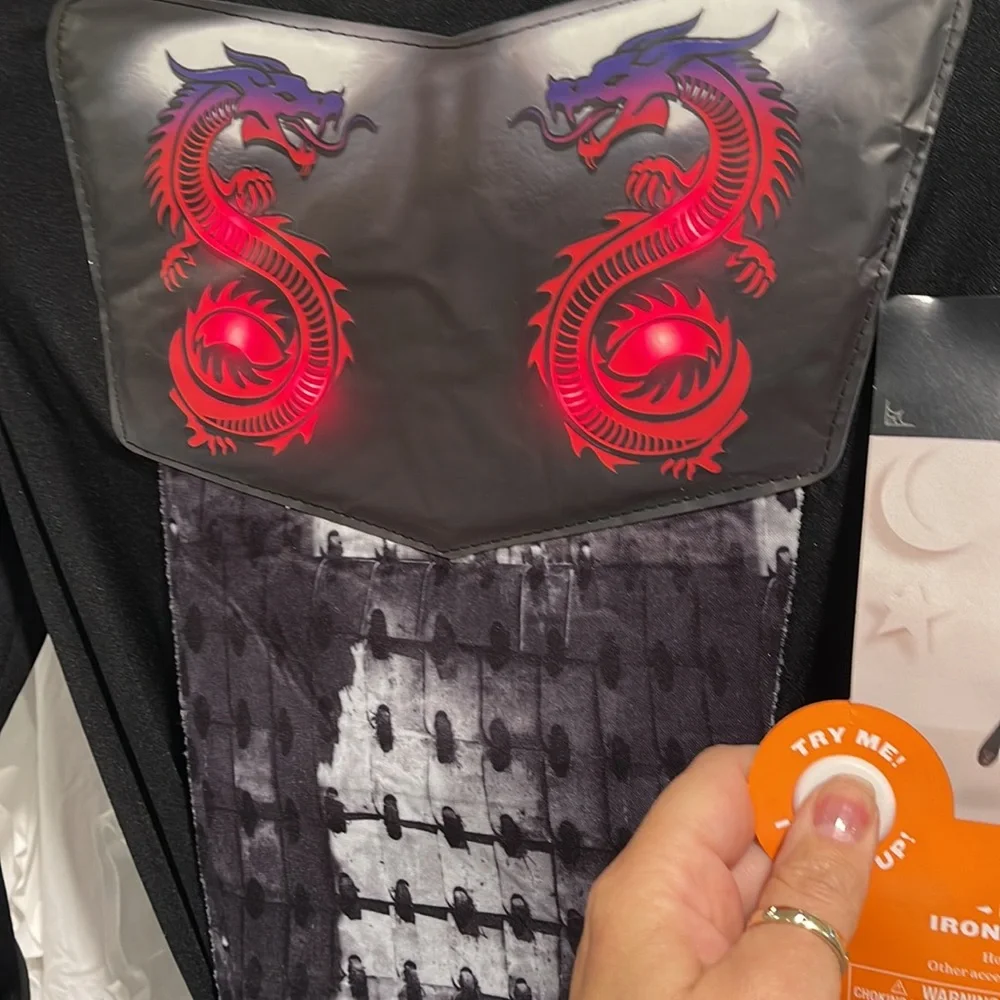 NWT- kids ninja light up iron skull costume